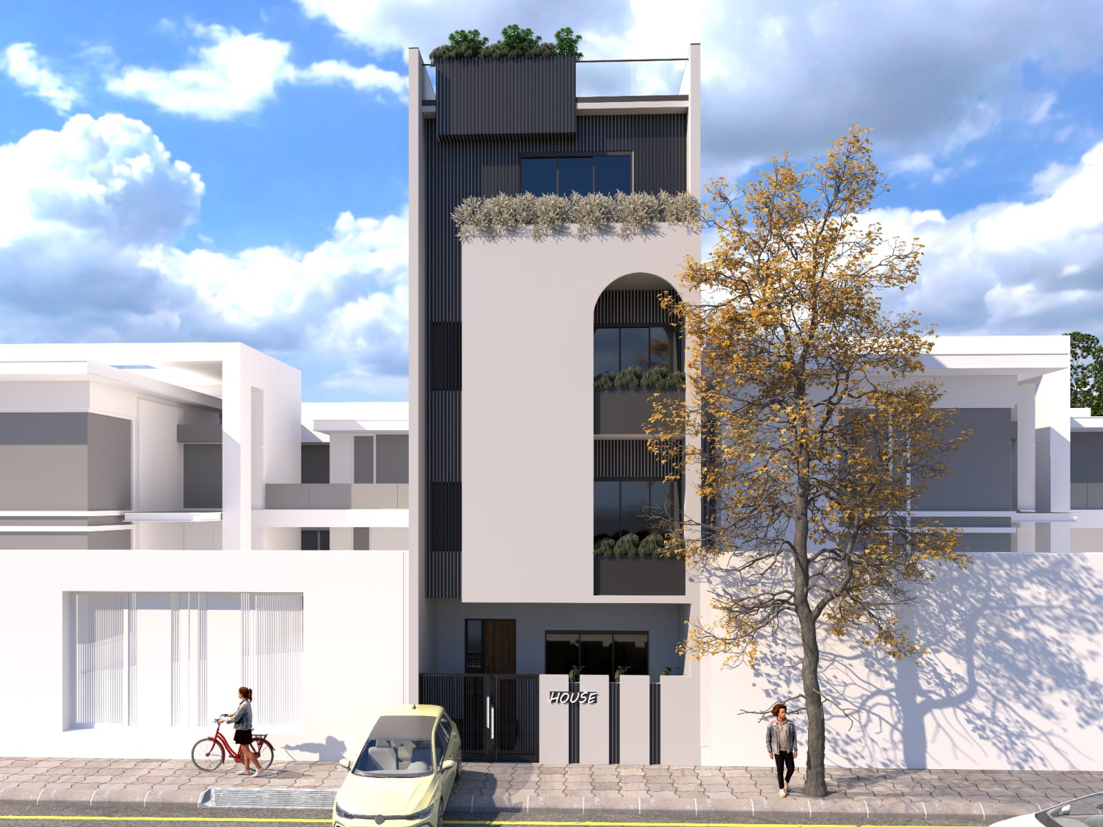 Street House Facade — Residential interior in Exterior Elevation